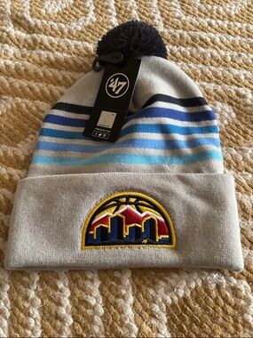 Denver Nuggets pom knit arch skyline ‘47 brand cuffed beanie